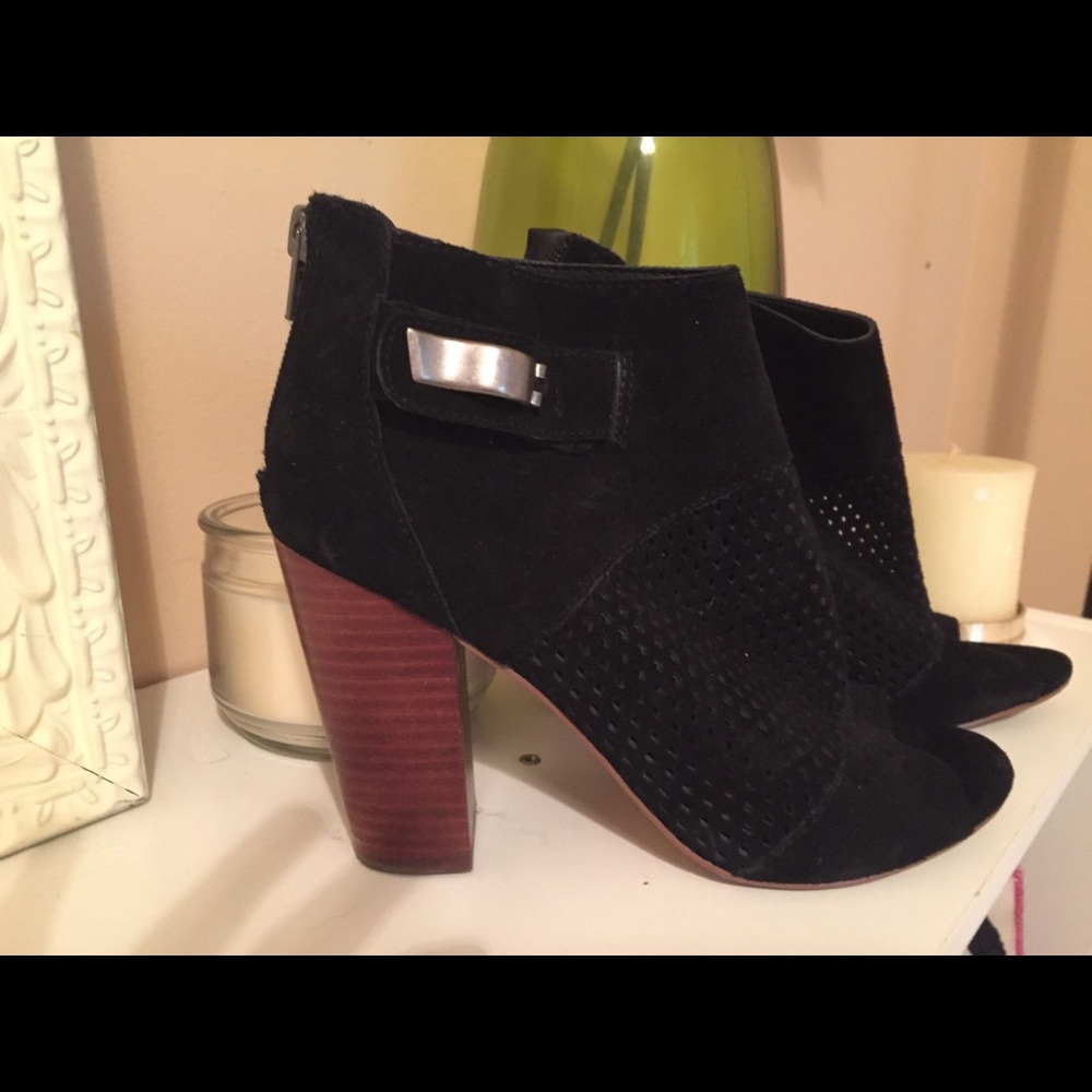 Black suede booties